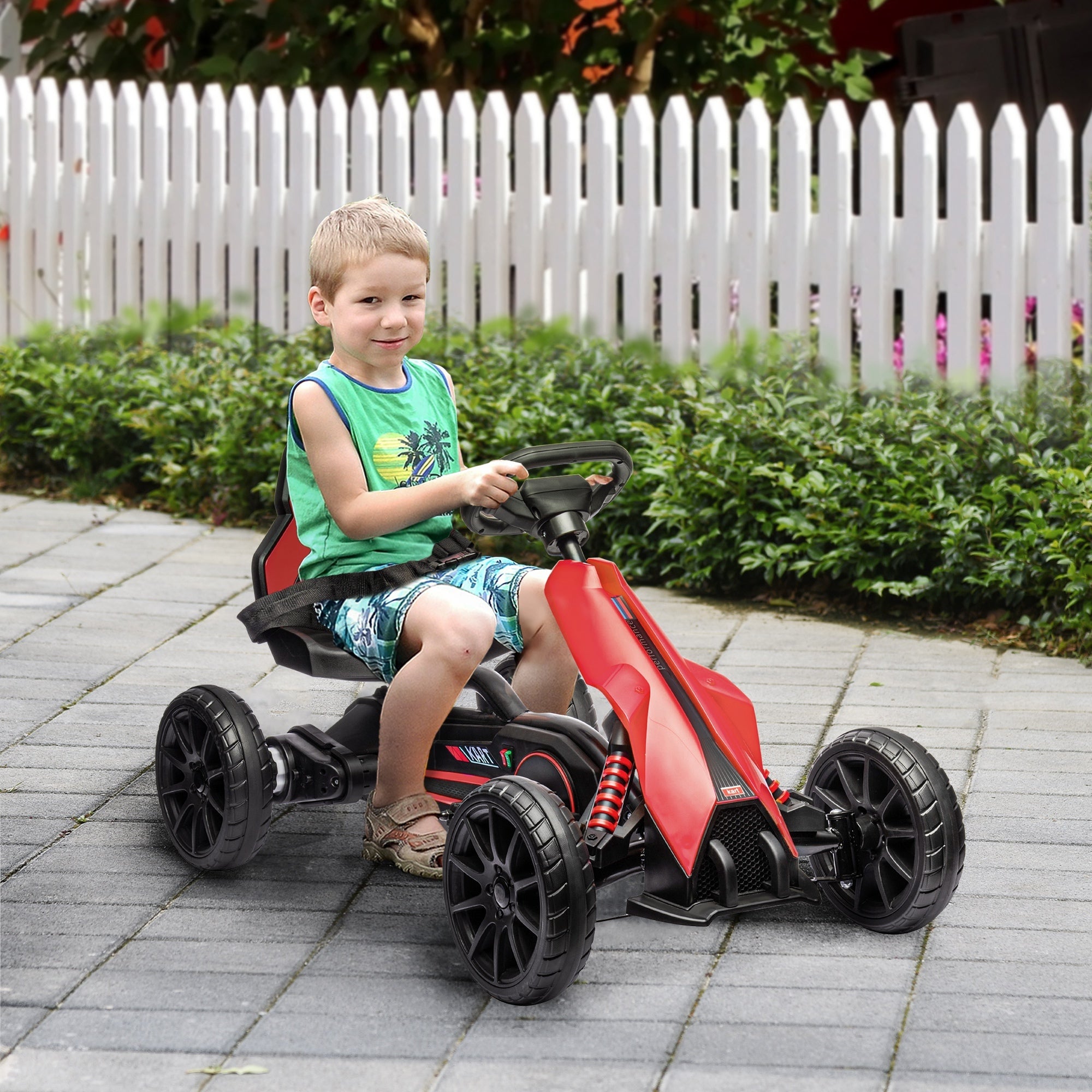 Aosom 12V Electric Go Kart for Kids(red)