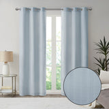 Basketweave Room Darkening Curtain Panel Pair(2 Pcs Window Panels blue)