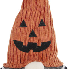 Fabric Sitting Gnome with Orange Knit Hat, for Halloween Decor