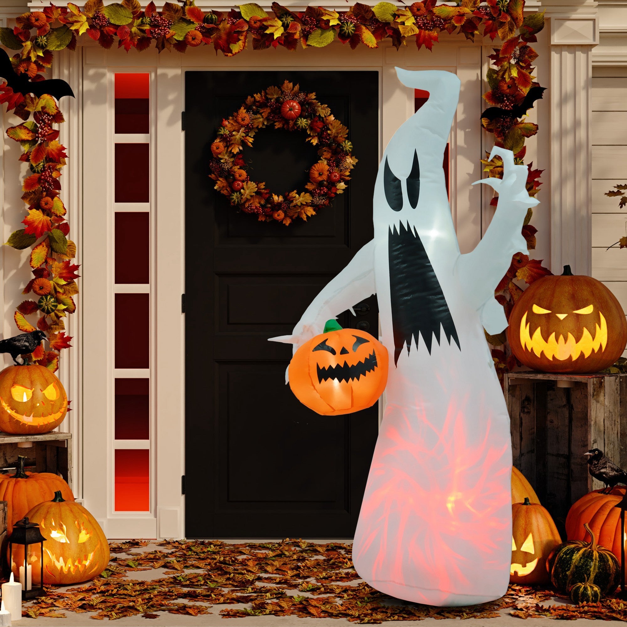 Halloween Inflatable Outdoor Decoration Ghost with Pumpkin