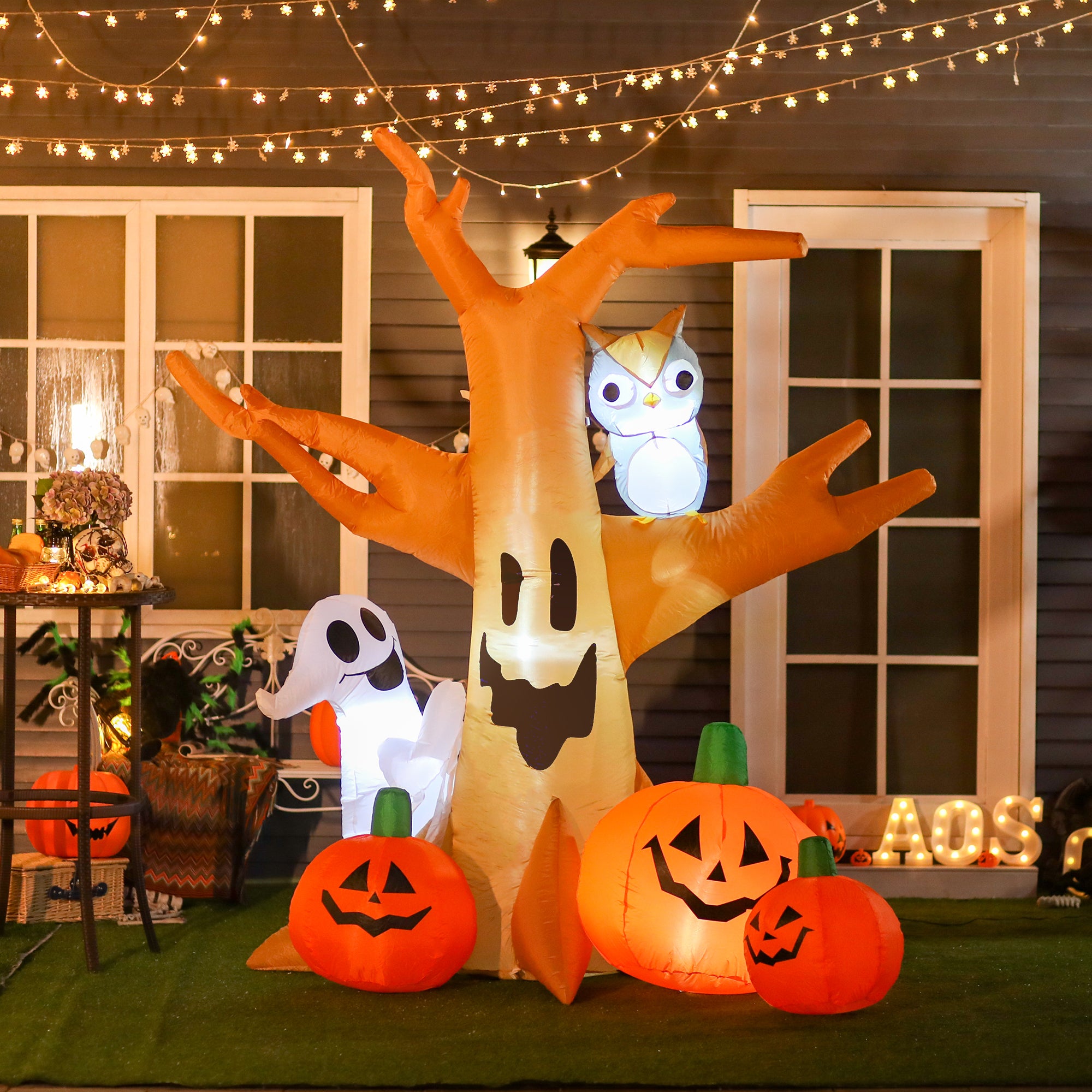 Tall Lighted Halloween Inflatables Outdoor Decorations Haunted Tree