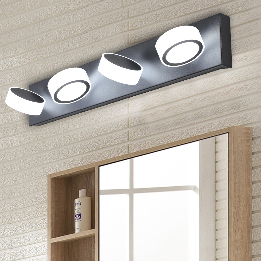 LED Modern Black 4-Light Vanity Lights Fixtures Over Mirror