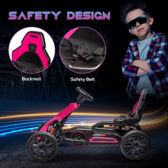 Aosom 12V Electric Go Kart for Kids(pink)