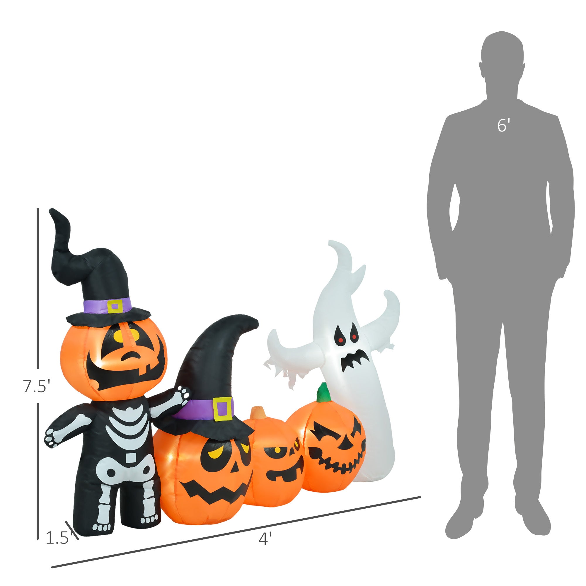 Halloween Inflatables Pumpkin Ghost Family