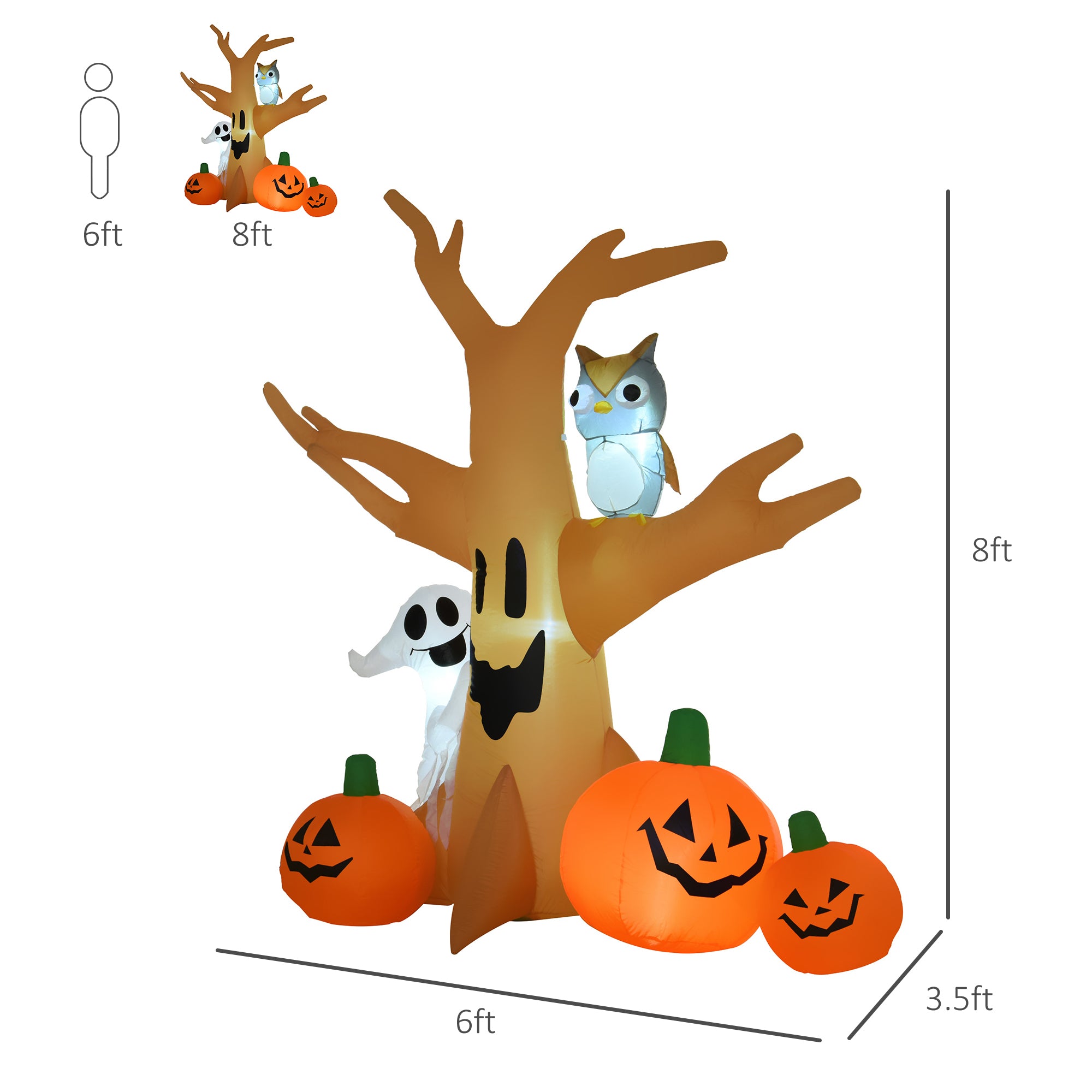 Tall Lighted Halloween Inflatables Outdoor Decorations Haunted Tree