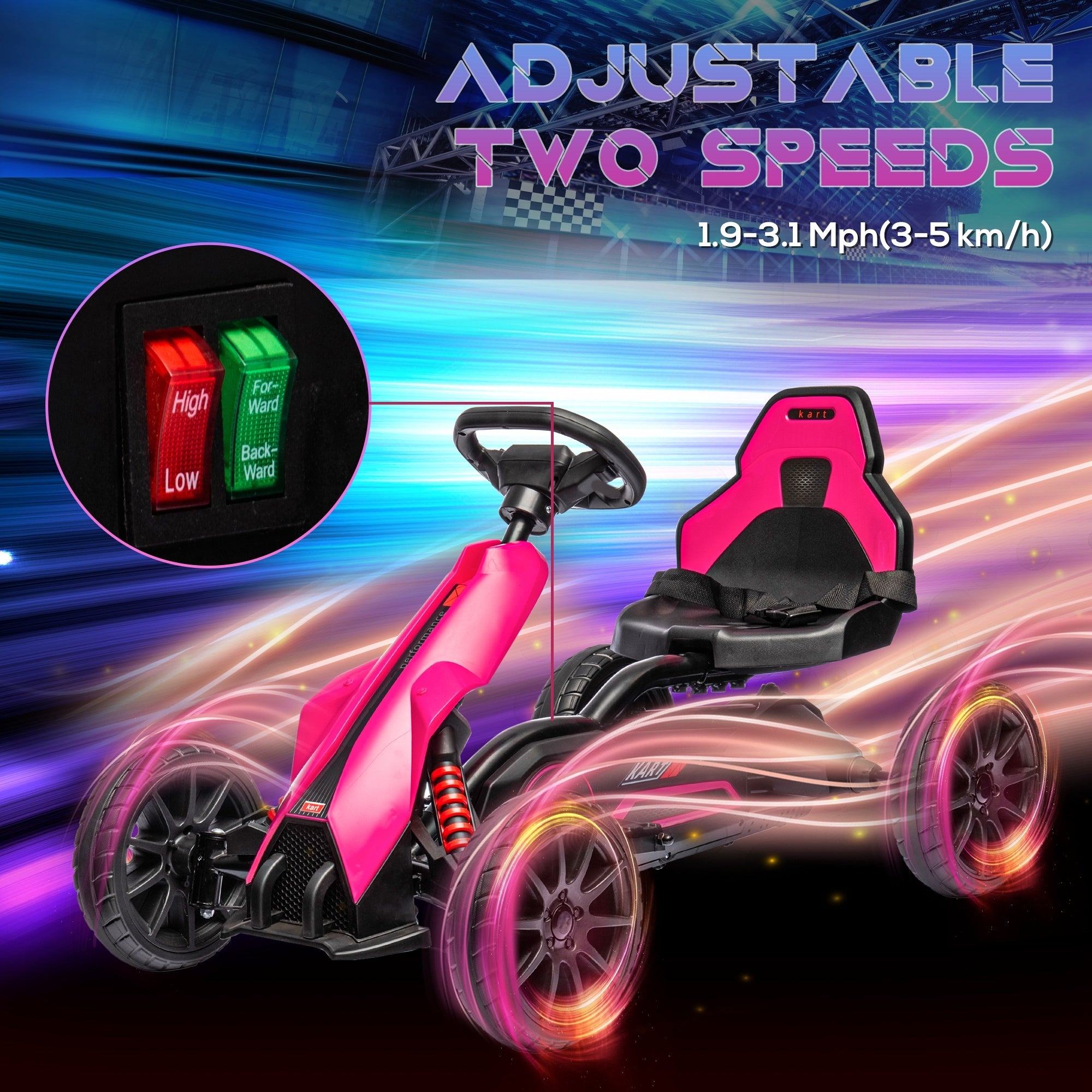 Aosom 12V Electric Go Kart for Kids(pink)