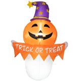 3.4ft Halloween Inflatables Window Sticker Ghost with Orange Face