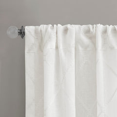 Diamond Sheer Window Curtain Panel(Only 1 Pc Panel white)