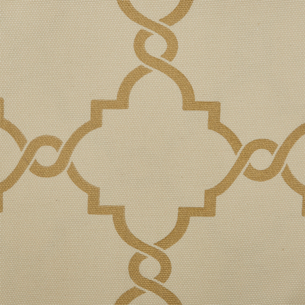 Fretwork Print Grommet Top Window Curtain Panel(Only 1 Pc Panel Beige+Gold)