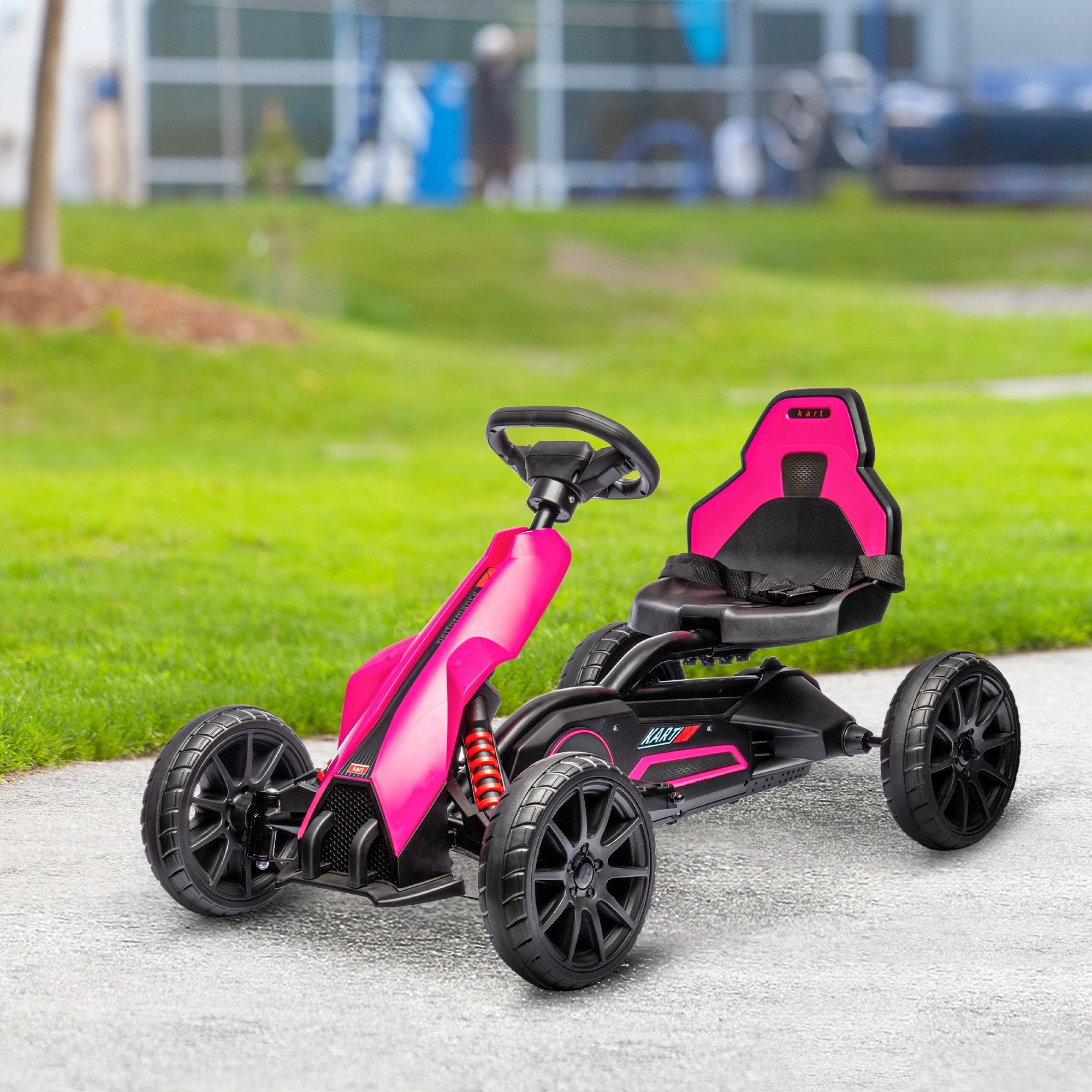 Aosom 12V Electric Go Kart for Kids(pink)