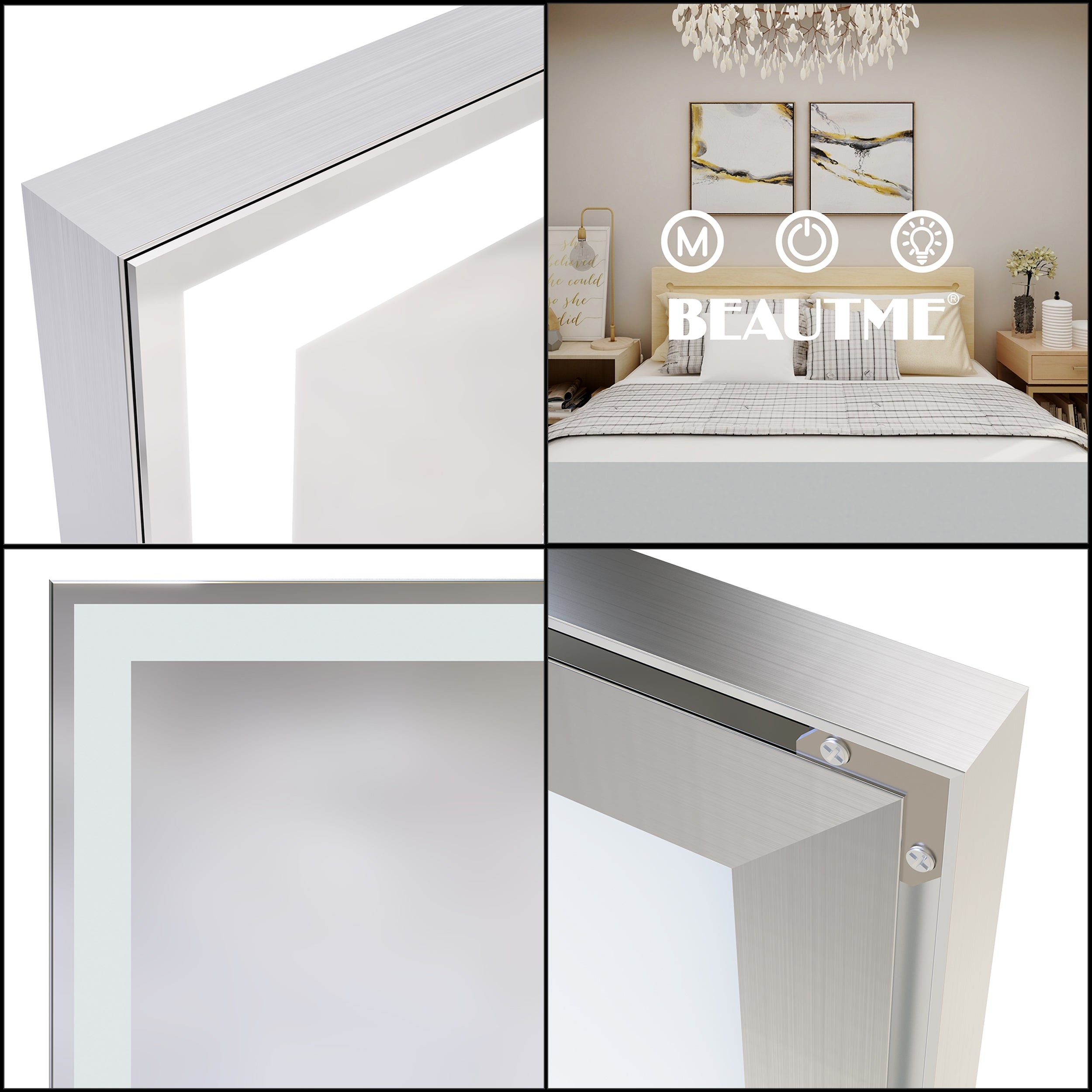 Oversized LED Bathroom Mirror Wall Mounted Mirror