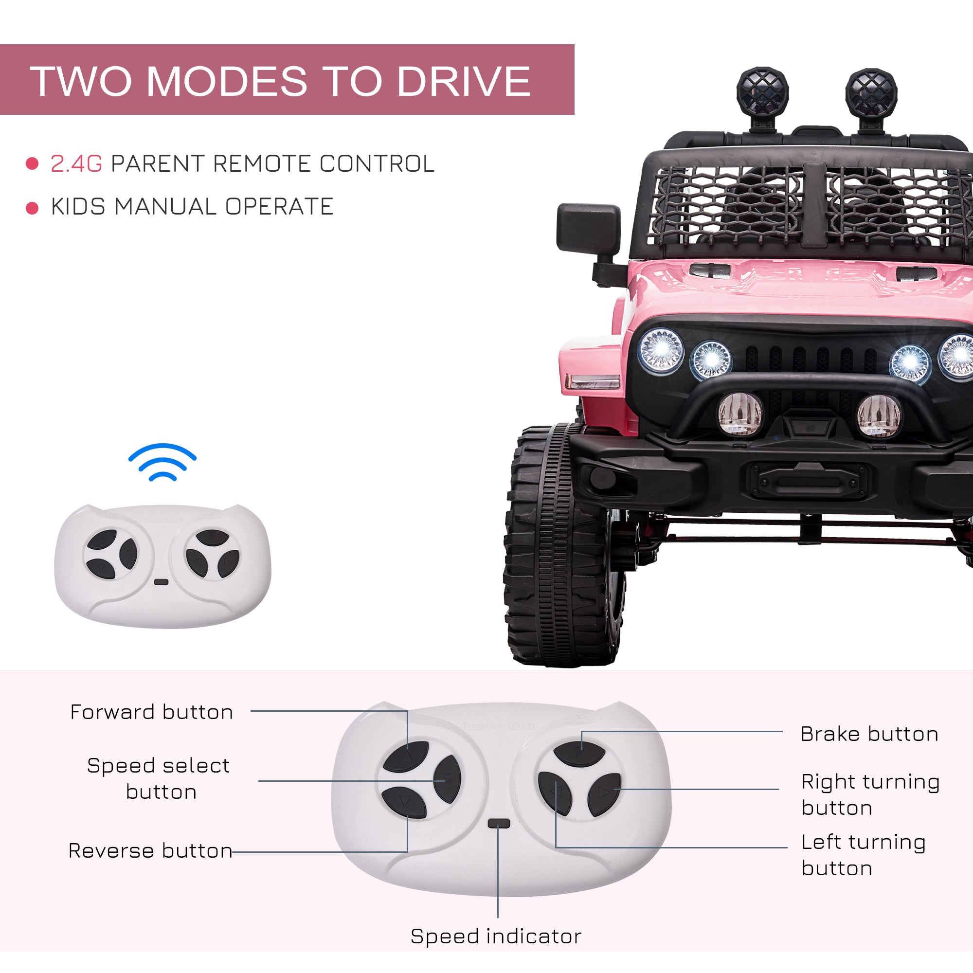 Aosom 12V Kids Ride On Truck with Parent Remote Control