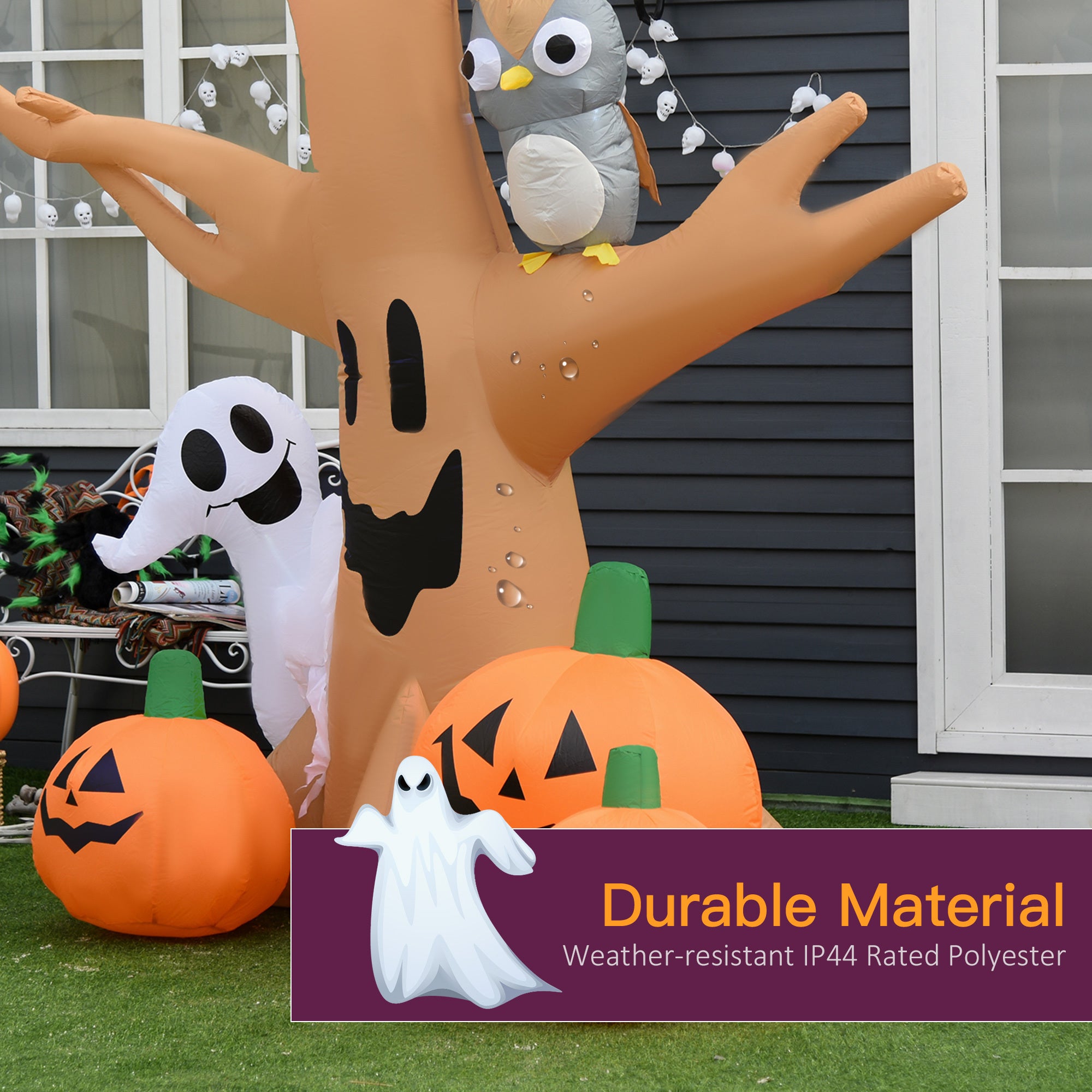 Tall Lighted Halloween Inflatables Outdoor Decorations Haunted Tree