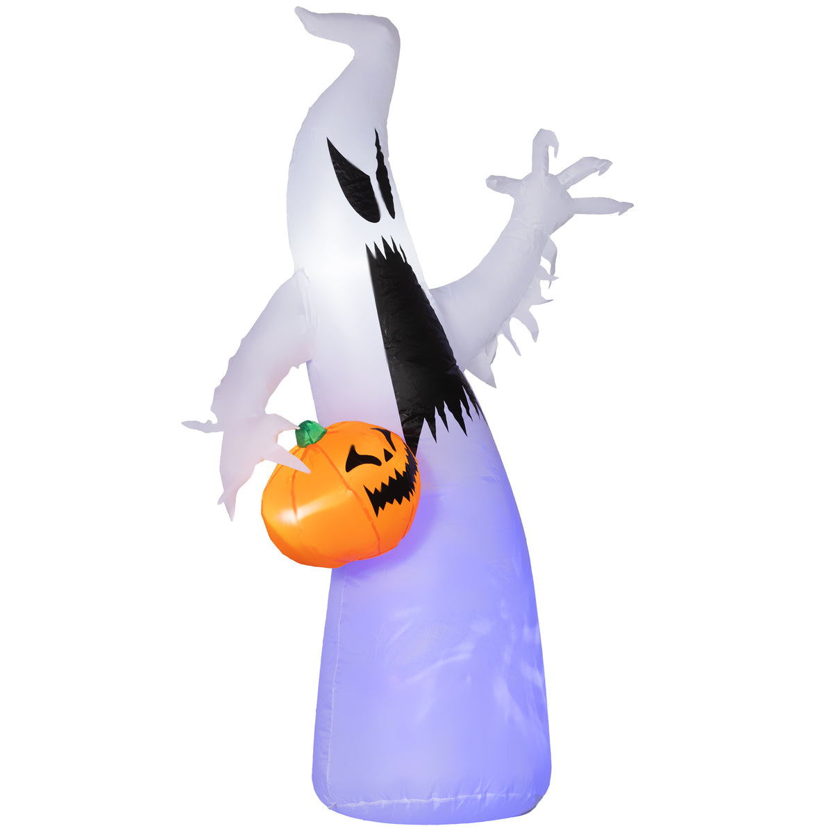 Halloween Inflatable Outdoor Decoration Ghost with Pumpkin Purple