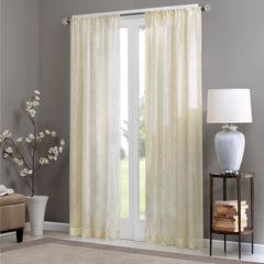 Diamond Sheer Window Curtain Panel(Only 1 Pc Panel Ivory)