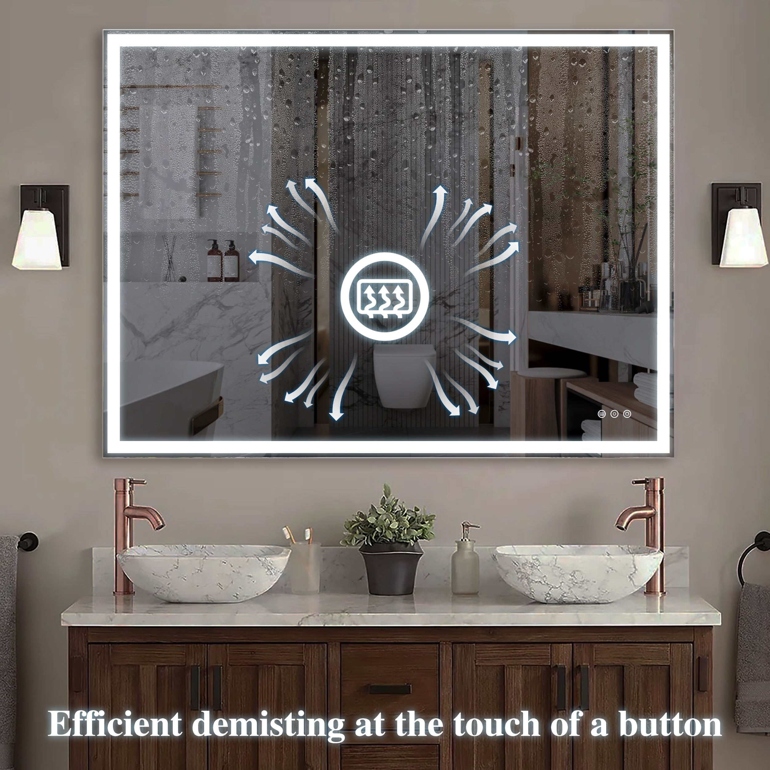 48x36 inch LED Bathroom Vanity Mirror Wall Mounted