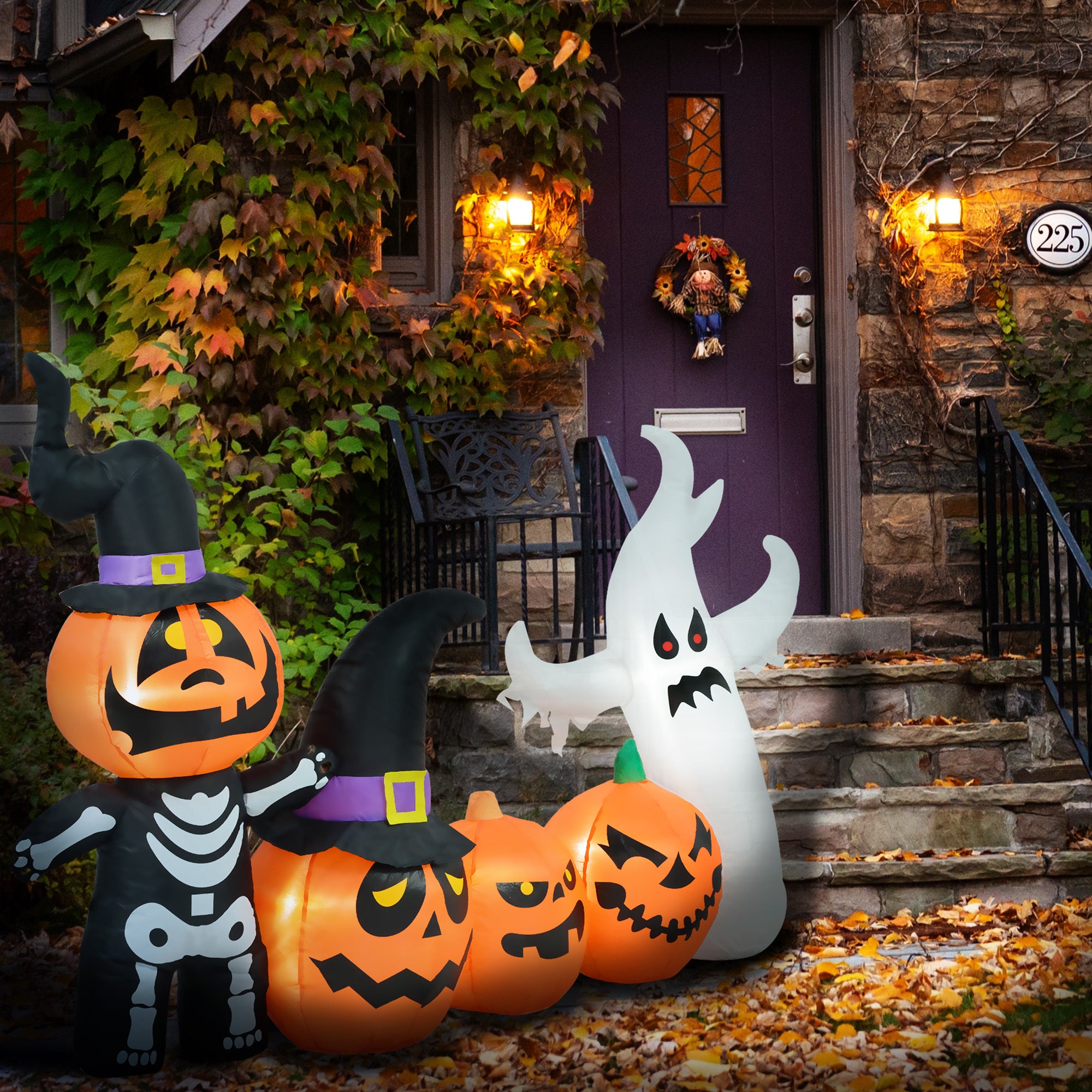 Halloween Inflatables Pumpkin Ghost Family