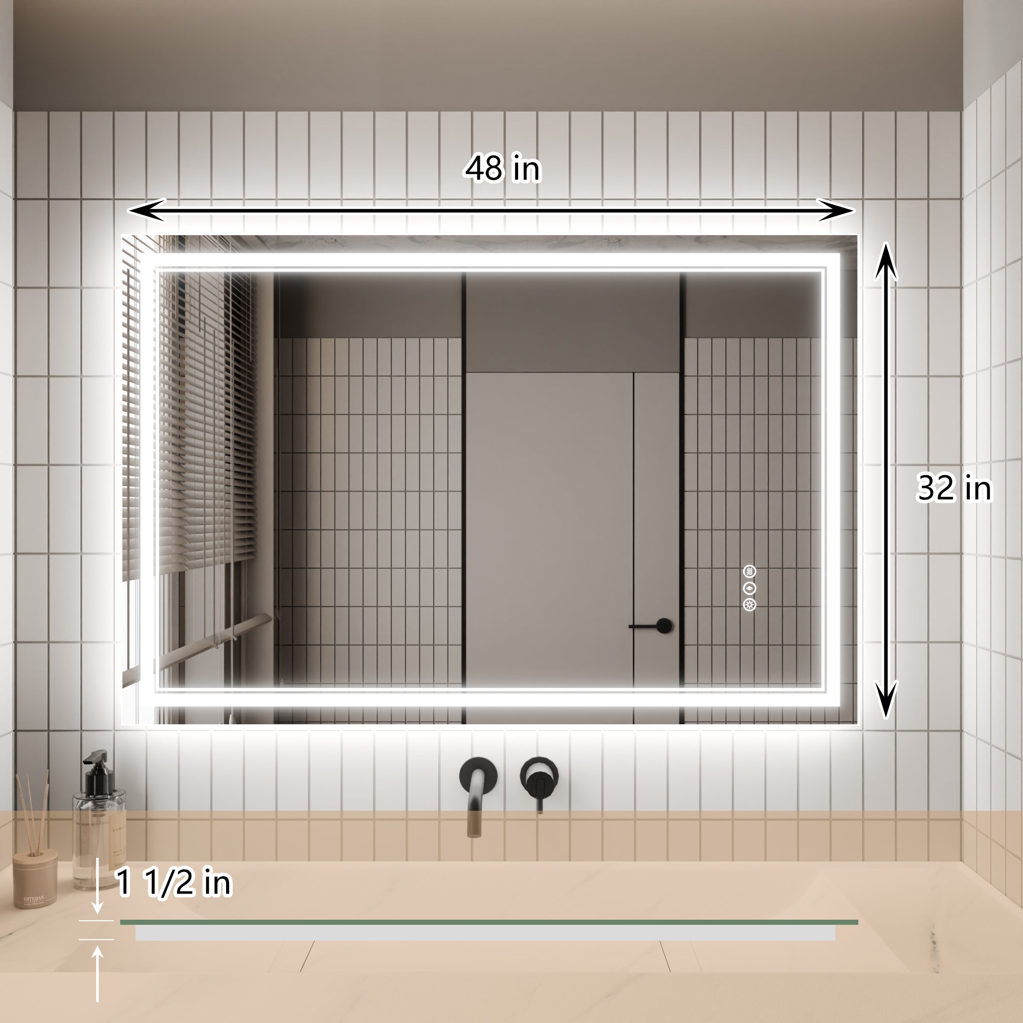 32x48" Bathroom Vanity Mirrors with Lights