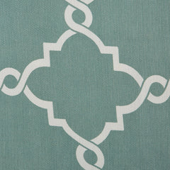 95"Fretwork Print Grommet Top Window Curtain Panel(Only 1 Pc Panel Seafoam+White)