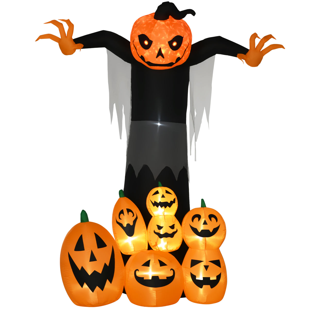 Halloween Inflatables Outdoor Decorations, Pumpkin Ghost with Pumpkin Patch