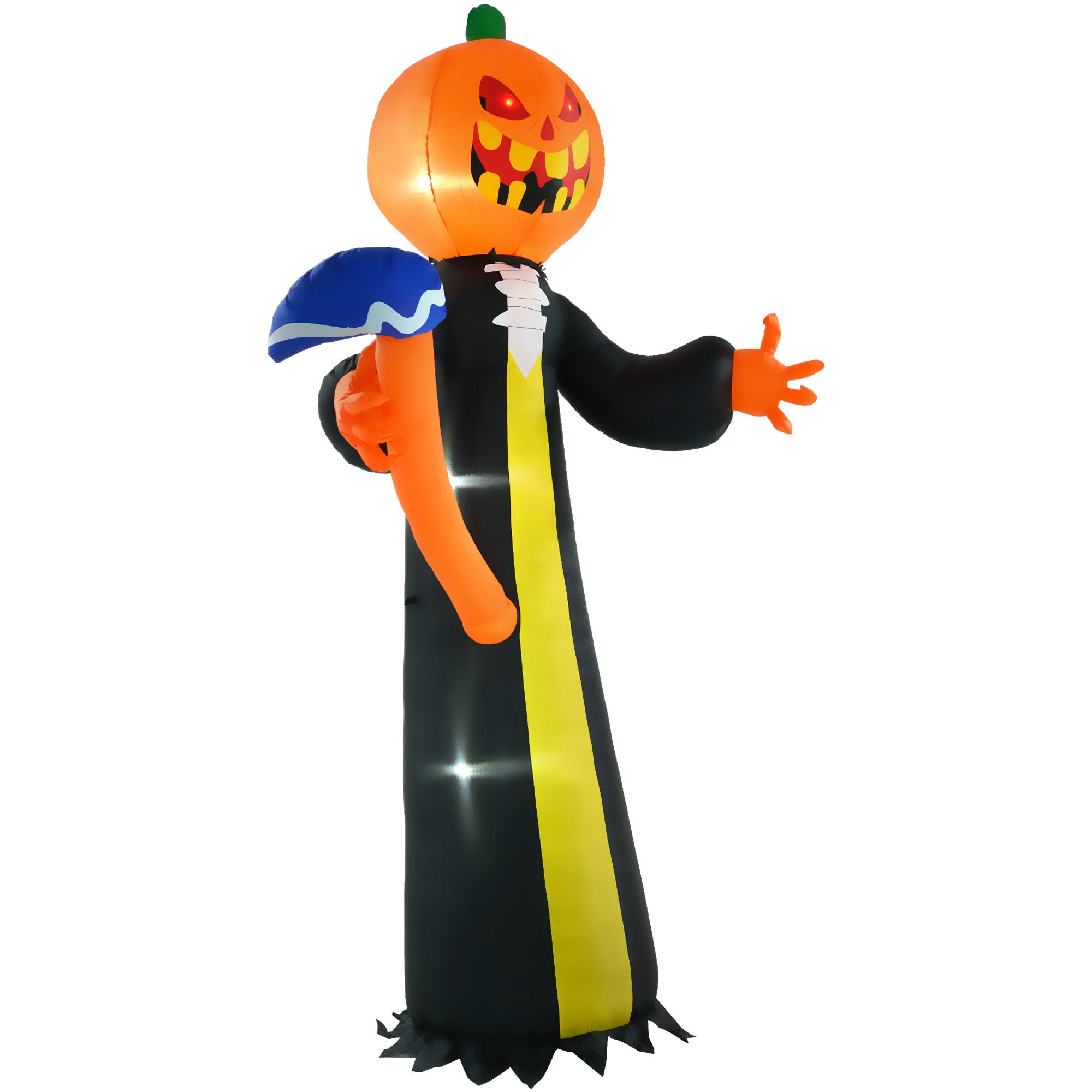 Outsunny 10ft Inflatable Halloween Pumpkin Head Ghost with Hammer