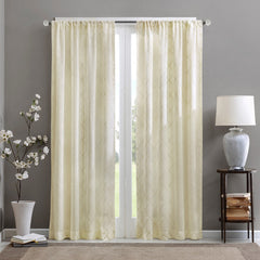 Diamond Sheer Window Curtain Panel(Only 1 Pc Panel Ivory)