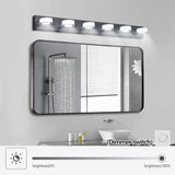 LED Modern Black 6-Light Vanity Lights Fixtures Over Mirror