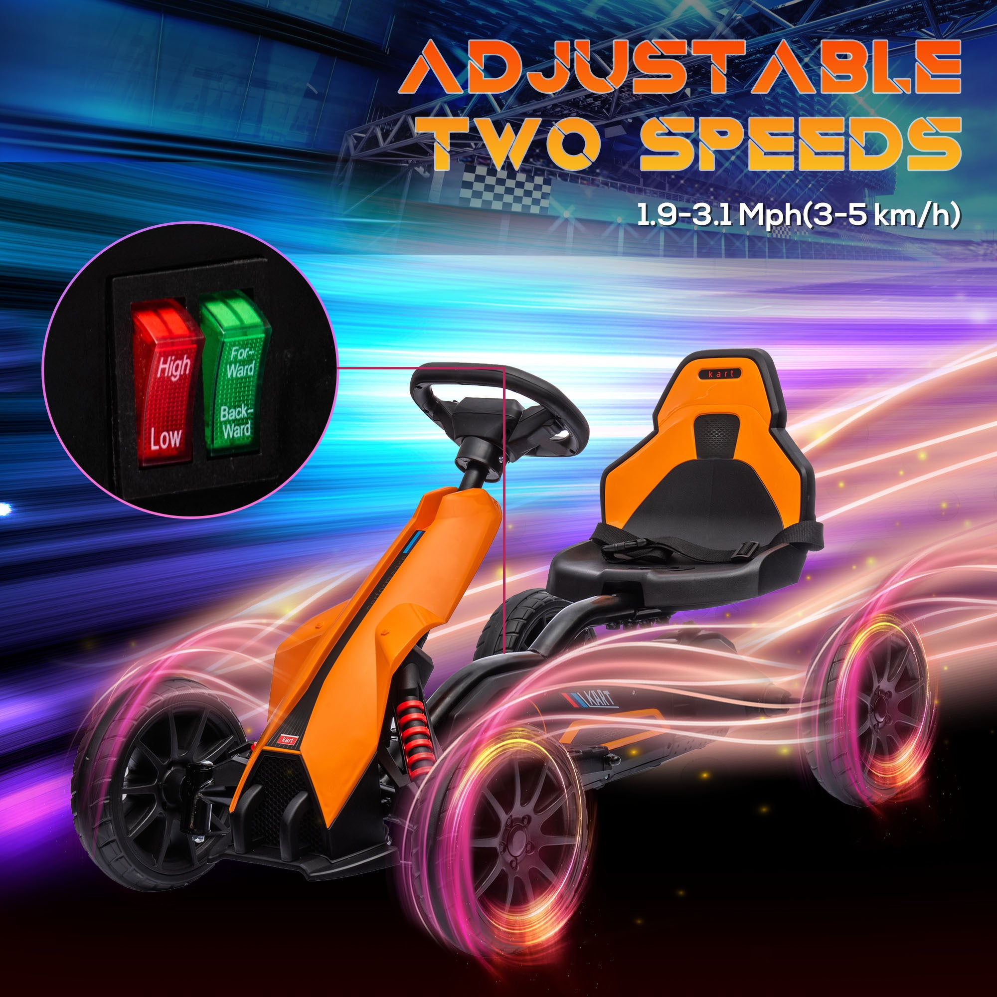 Aosom 12V Electric Go Kart for Kids(orange)