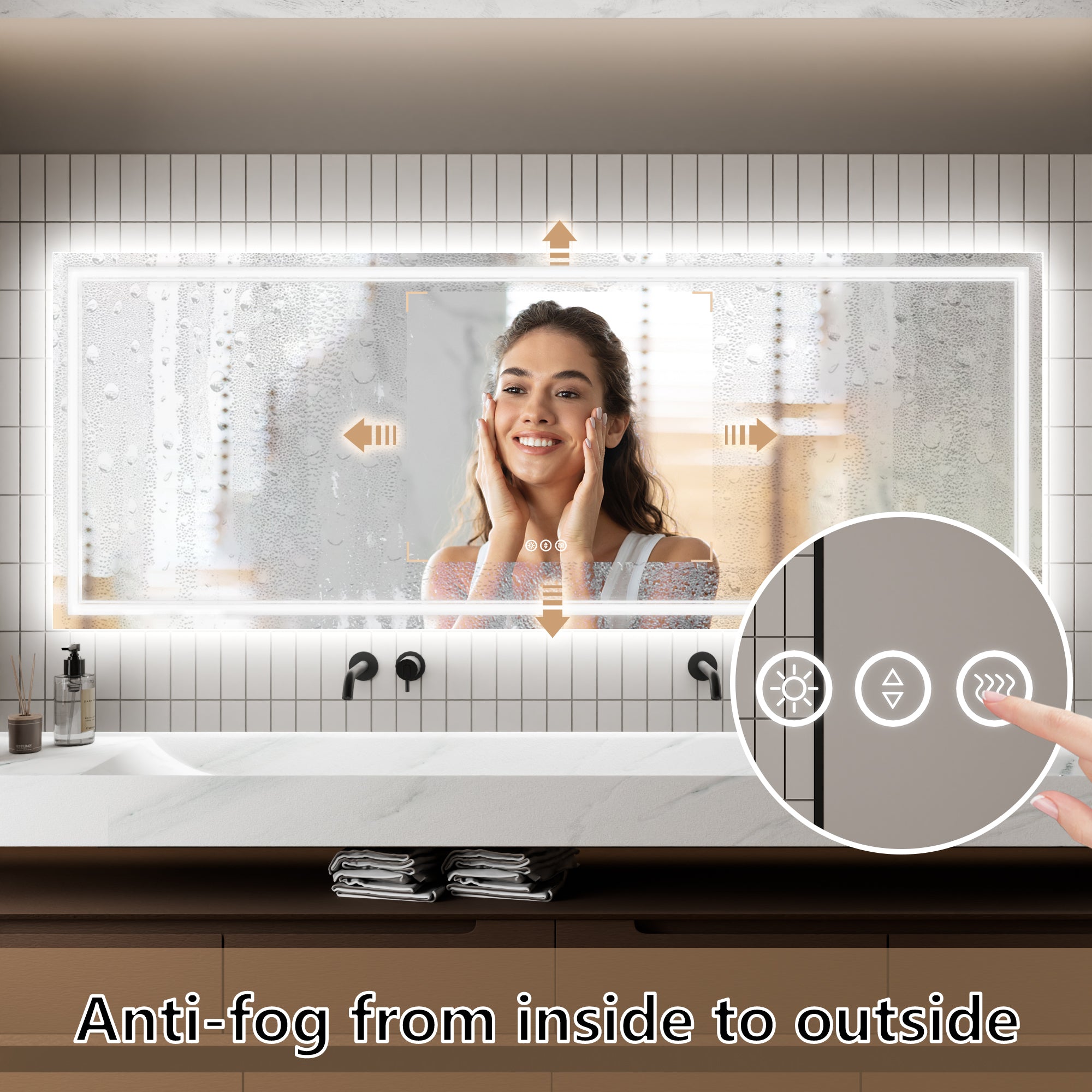 32x84" Bathroom Vanity Mirrors with Lights