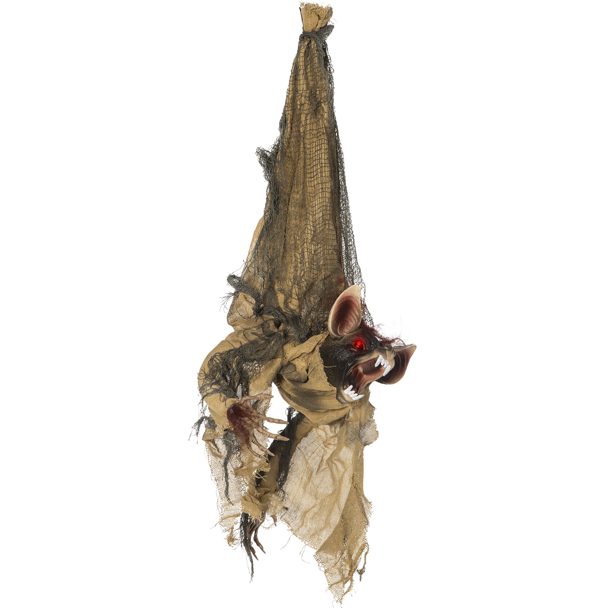 28" Life Size Outdoor Halloween Decorations Hanging Bat Opening Mouth