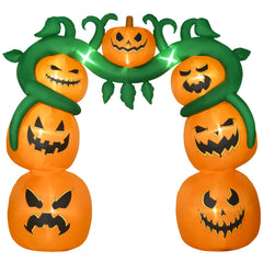 Halloween Inflatables Pumpkin Archway, Outdoor Blow Up Yard Decoration with Build-in LED