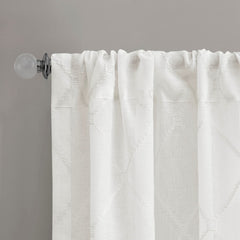 50x84"Diamond Sheer Window Curtain Panel(Only 1 Pc Panel white)