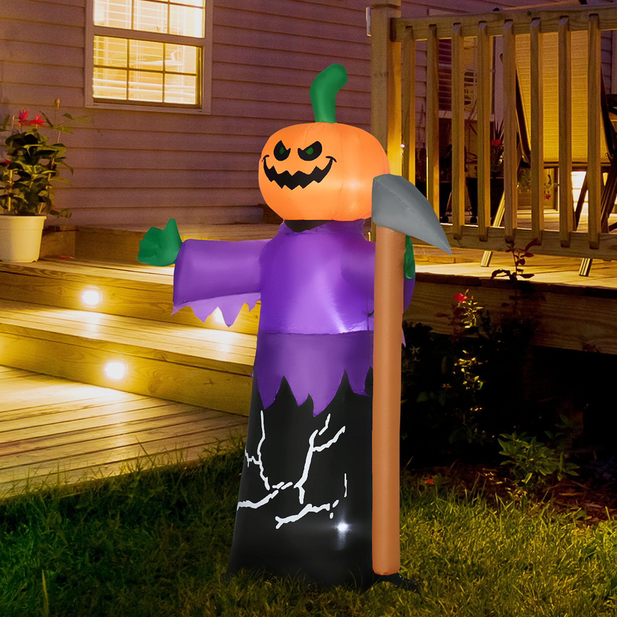 5' Inflatable Halloween Pumpkin Grim Reaper