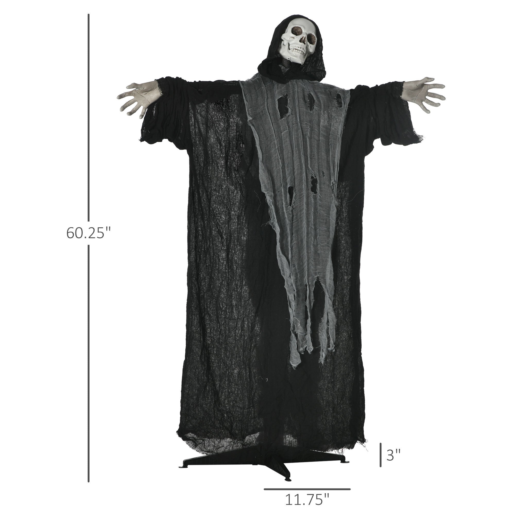 60" Life Size Outdoor Halloween Decorations Animated Grim Reaper