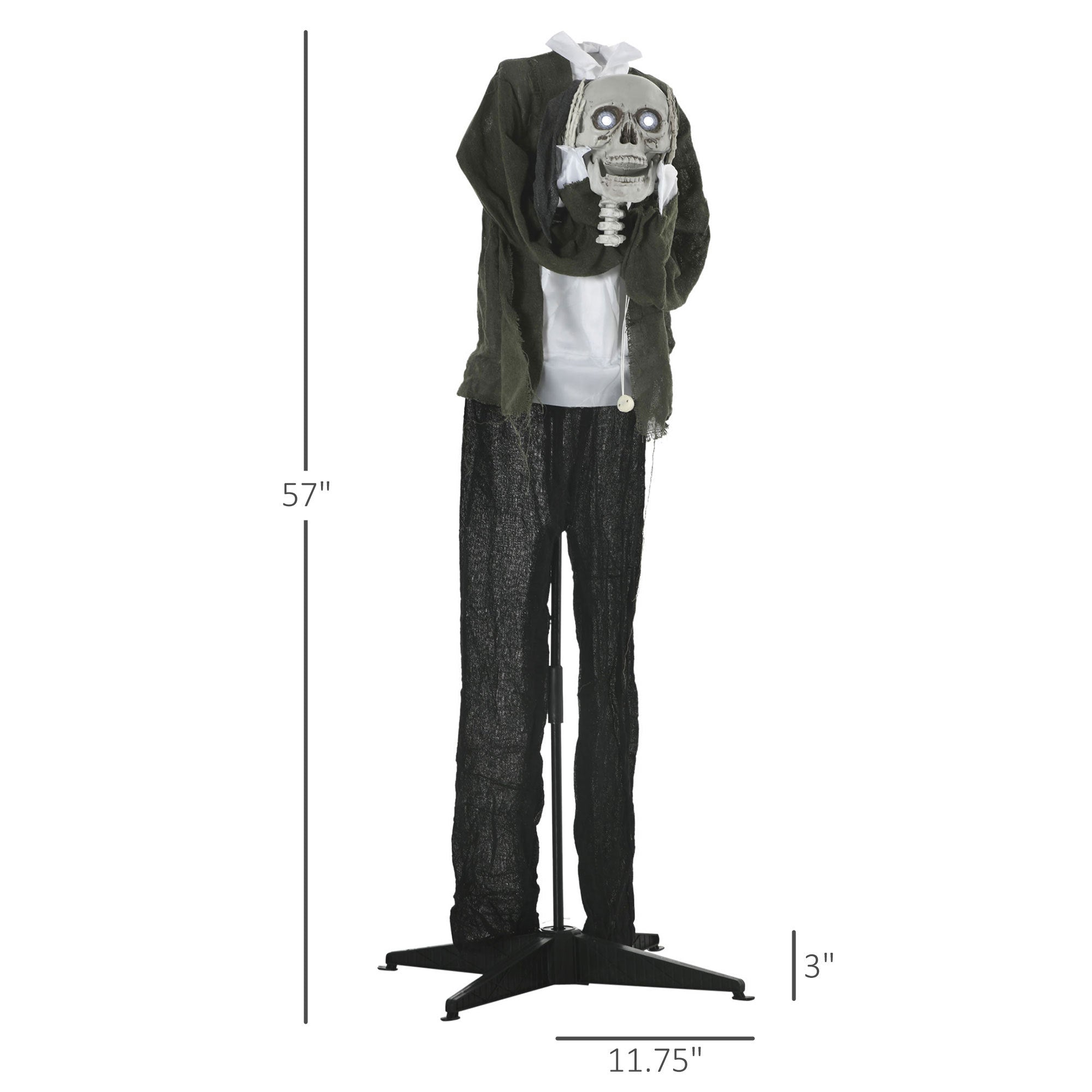 57" Life Size Outdoor Halloween Decorations Hanging Talking Skeleton Ghost