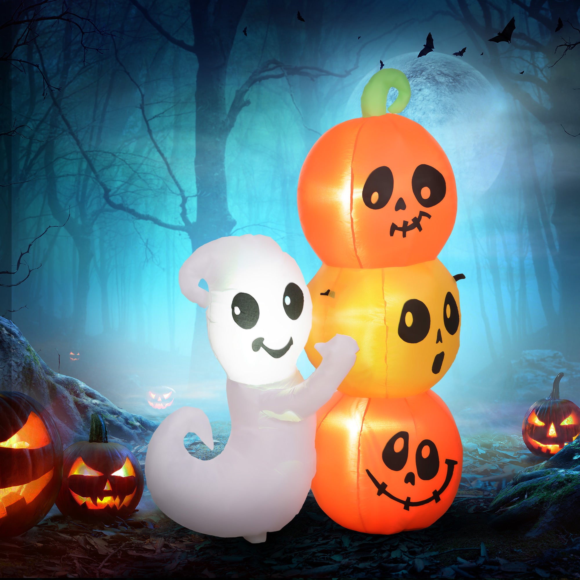 Inflatable Halloween Decoration Ghost and Pumpkin