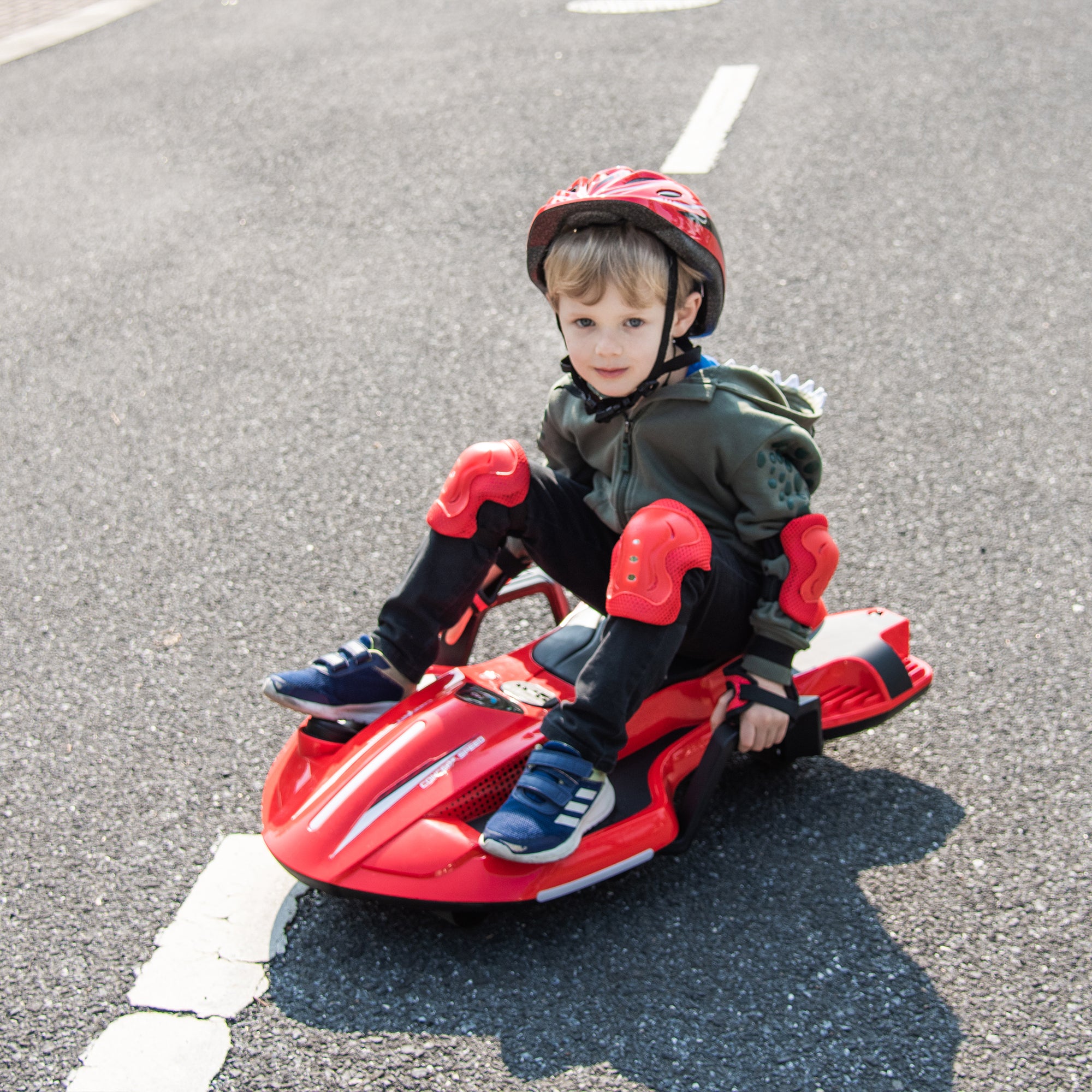 24V Kids Ride On Electric scooter w/ helmet knee pads (orange)