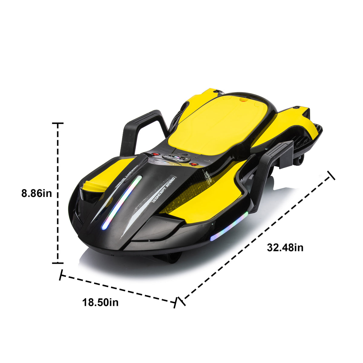 24V Kids Ride On Electric scooter w/ helmet knee pads (yellow)