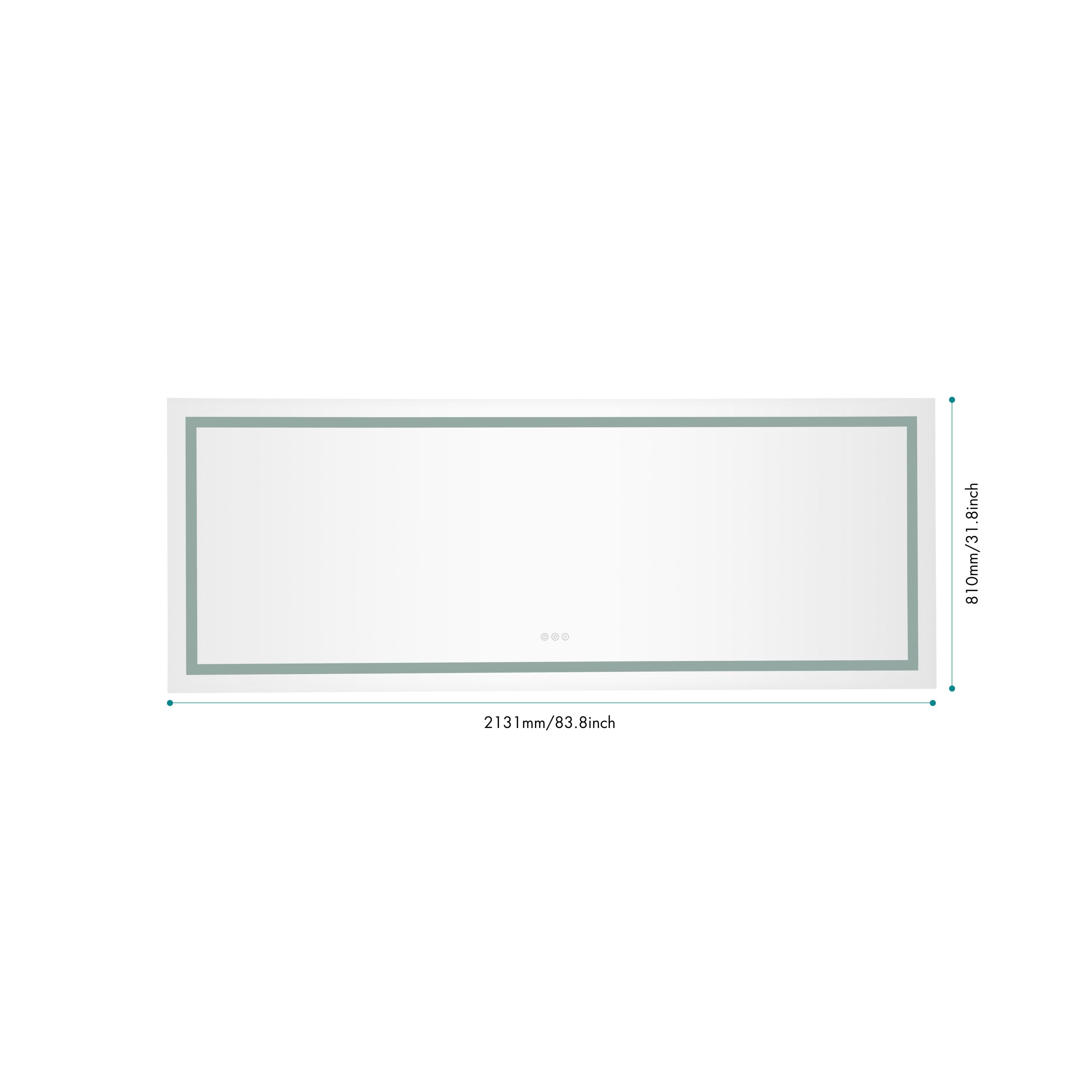 84x32" LED Lighted Bathroom Wall Mounted Mirror