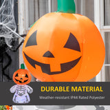 Halloween Inflatables Outdoor Decorations, Smiling Skeleton Ghost with Pumpkin Head