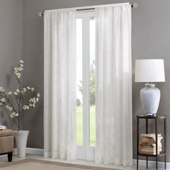 50x84"Diamond Sheer Window Curtain Panel(Only 1 Pc Panel white)