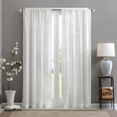 Diamond Sheer Window Curtain Panel(Only 1 Pc Panel white)