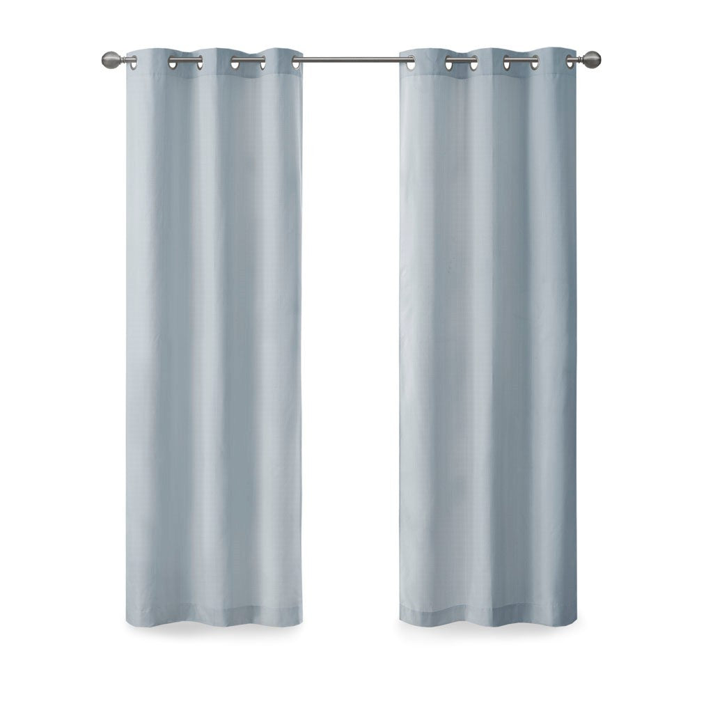 Basketweave Room Darkening Curtain Panel Pair(2 Pcs Window Panels blue)