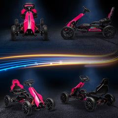 Aosom 12V Electric Go Kart for Kids(pink)