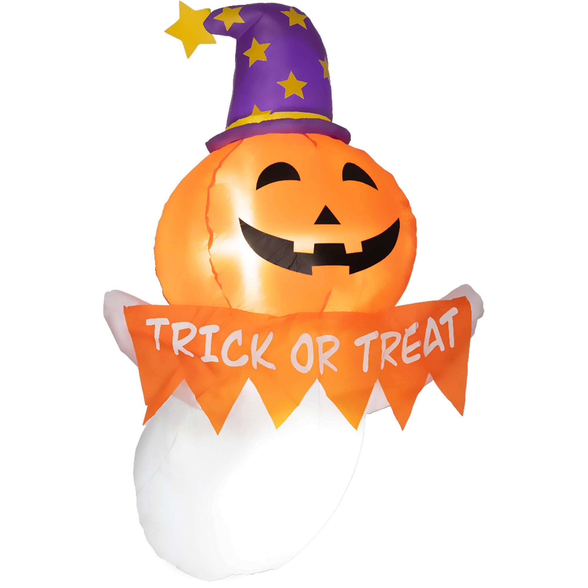 3.4ft Halloween Inflatables Window Sticker Ghost with Orange Face