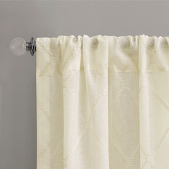 Diamond Sheer Window Curtain Panel(Only 1 Pc Panel Ivory)